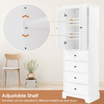 ZUN Storage Cabinet with 2 Doors and 4 Drawers for Bathroom, Office, Adjustable Shelf, MDF Board with 04632188