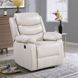 Beige Power Recliner with Pillow Top Arms B062P184509