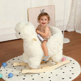 Kids Ride-On Rocking Horse Toy with Lullaby Song,Alpaca Rocking Toy with Hand Puppets and Safety 97286951