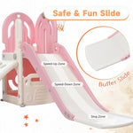 ZUN Toddler Climber and Slide Set 4 in 1, Kids Playground Climber Freestanding Slide Playset with PP297713AAH