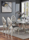 Formal Dining Room Furniture 2pcs Chairs Silver Side Chair Cutout back Cushion Leatherette B011P309220