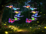 2PCS-Outdoor Solar Wind Chimes, Solar Butterfly Wind Chimes, Color Changing LED Wind Chime Light, 56920901