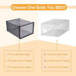 ZUN Storage Shoe Box; Foldable Clear Sneaker Display Box; Stackable Storage Bins Shoe Container W2181P195365