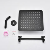 10" Square Rainfall & High Pressure Stainless Steel Bath Shower head Matte Black W121960067