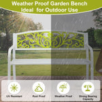 ZUN 50" Iron Outdoor Courtyard Decoration Park Leisure Bench 33511876