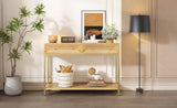 TREXM Entryway Table, Console Table with Two Drawers, Retro Hallway Table with Striking Geometric N715P227910N
