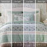 9 Piece Cotton Percale Comforter Set Aqua Queen B03596964