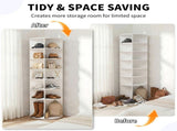 7-tier, 360&deg rotating wood-plastic composite shoe rack, 60*60*184cm, white 36049742