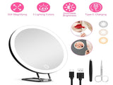30X Magnifying Makeup Mirror with LED Lights, Rechargeable Travel Magnifier Mirror 3 Light Modes 23786306