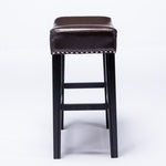 ZUN Furniture,Counter Height 26" Bar Stools for Kitchen Counter Backless Faux Leather Stools Farmhouse 81049528