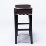 ZUN Furniture,Counter Height 26" Bar Stools for Kitchen Counter Backless Faux Leather Stools Farmhouse 81049528