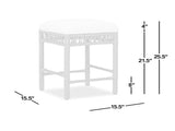 Lucia 25.5" Backless Upholstered Counter Stool with Resin Rattan Frame, Ivory White Boucle B2719P238395