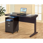 ZUN Writing Desk, Home Office I-Shaped Legs Desk in Red Cocoa B107130791