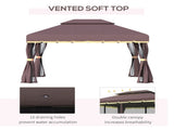 10ft x 13ft Patio Gazebo-Coffee-AS 77275776