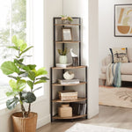 ZUN 6-Tier Corner Open Shelf Modern Bookcase Wood Rack Shelving Unit,Plant Album Trinket Sturdy Stand 80589670