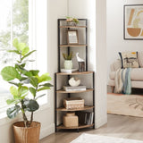 ZUN 6-Tier Corner Open Shelf Modern Bookcase Wood Rack Freestanding Shelving Unit,Plant Album Trinket W2167P147868