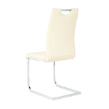 ZUN Modern PU dining chair living room chair upholstered chair, electroplated metal legs design, W210P164982