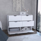 Basilea 4 Drawers Dresser, 2 Cabinets -White B20092139