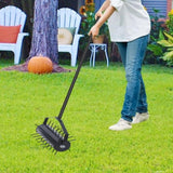 Rolling manual lawn aerator, Home aerator lawn tool pusher, 58-inch handle push lawn aerator for 77255372