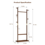 ZUN Coat Racks solid wood hanger 23.6* 11*64.1in Solid environmental protection easy to assemble W2987P225473