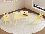 Kids Table and Chair Set with 2 Bunny Chairs, Children's Wooden Activity Table for Toddlers, Cute 80159869