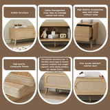 Boho TV Stand for TVs up to 80'' , Modern Farmhouse Media Console, Entertainment Center with Solid N710P222775P