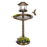 42"bird bath feeder with flowerpot base and Solar. Bronze 87996650