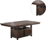 ZUN Dining Room Furniture Dining Rustic Espresso w Storage Base Wooden Top 1pc Rectangular B011P160105