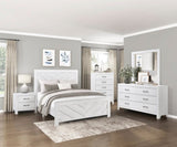Contemporary White Finish Full Size Panel Bed Wooden Bedroom Furniture 1pc, Bed in a Box B011P250484