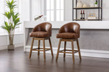 ZUN Bar Stools Set of 2 Counter Height Chairs with Footrest for Kitchen, Dining Room And 360 Degree 12590814