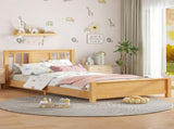Twin Size Platform Bed Frame Headboard, Solid Wood Low Profile Platform Bed Frame, Floor Bed W1580P438799