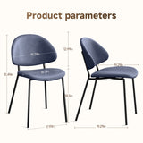 Set of 4 Upholstered PU Leather Dining Chairs Mid-Century Modern Dining Chairs with Curved Backrest W3010P291313