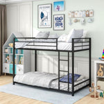 ZUN Metal Bunk Bed Twin Over Twin, Bunk Bed Frame with Safety Guard Rails, Heavy Duty Space-Saving W84063609