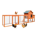 122Large Wooden Chicken Coop,Outdoor Hen House with Nesting Box ,Wire Fence Poultry Cage W773P326842