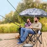 Portable Outdoor 2-Seat Folding Chair with Removable Sun Umbrella Coconut Tree 59226804