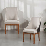 Gilsea Fabric, Brown Synthetic Leather & Brown Finish Side Chair B2726P320910
