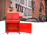 Detachable 5 Drawer Tool Chest with Bottom Cabinet and One Adjustable Shelf--Red 24206924