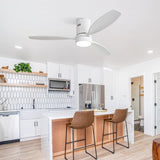 52 Inch Indoor Outdoor Ceiling Fan Solid Wood Fan Blade Noiseless Reversible Motor Remote Control W934P147089