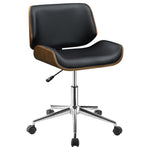 ZUN Black and Walnut Swivel Office Chair B062P153788