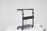 ZUN Height Adjustable Computer Tower Stand, 2-Tier ATX-Case CPU Holder Cart Under Desk Mobile PC Laptop W349P154145