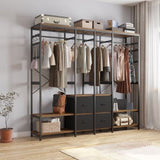 ZUN Independent wardrobe manager, clothes rack, multiple storage racks and non-woven drawer, bedroom 73152047