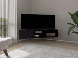 TV Stand, 1 Door, 3 Shelves, 4 Legs, Black B097P350288