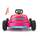 ZUN 12V Kids Ride On Go Kart, Electric 4-Wheeler Car with Remote Control, Cushioned Seat, LED Lights, W2181P201029