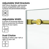 60*66" Fixed & Sliding Shower Door, Round Tube Hardware, Clear Glass Shower Door, 3/8 SGCC 68354428