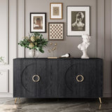 Modern Lacquered 4 Door Wooden Cabinet Sideboard Buffet Server Cabinet Storage Cabinet, for Living W1435P191611