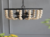 4 - Light Wood Chandelier, Hanging Light Fixture with Adjustable Chain for Kitchen Dining Room Foyer W2078138932