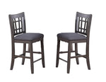 ZUN Set of 2pc High Chairs Dining Room Furniture Gray Solid wood Counter Height Chairs Upholstered B011P182981