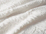 Full/Queen Embroidered Medallion Faux Fur Ultra Plush Comforter Mini Set B03597033