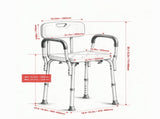 Adjustable Shower Chair with Back, 350 LBS Non-Slip Bath Bench for Bathtub & Bathroom 58933553