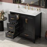 36 inch Bathroom Vanity with Sink, One Cabinet with Soft-closing Doors, 4 Soft-Closing Drawers, N759P292552B